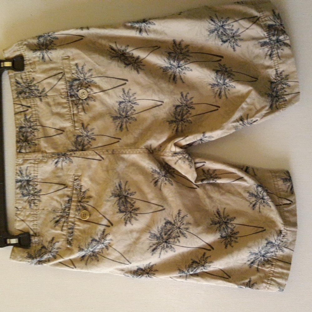 Rustic Blue Palm Tree Print Shorts - Picture 2 of 5